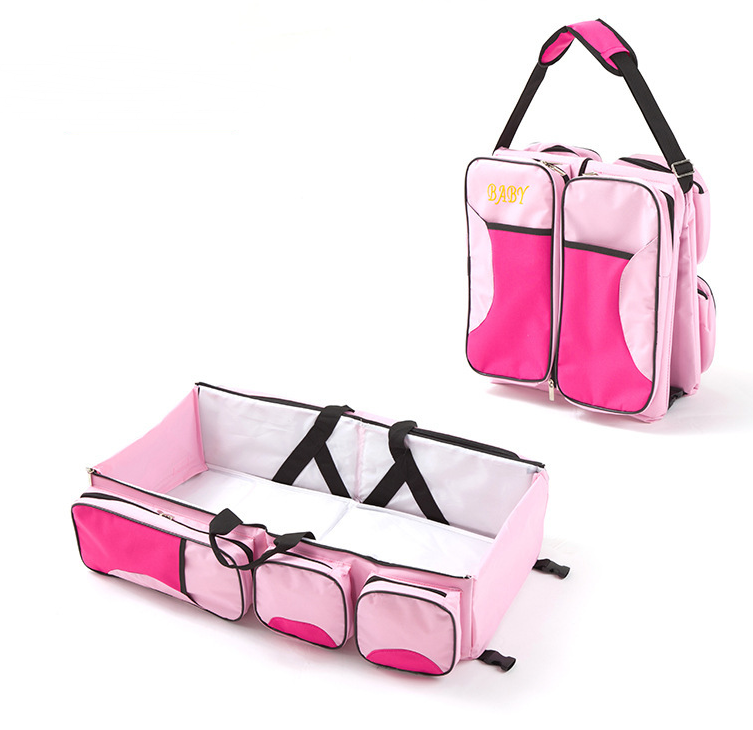 Lit de voyage portable pour bébé avec sacs de rangement pratiques
