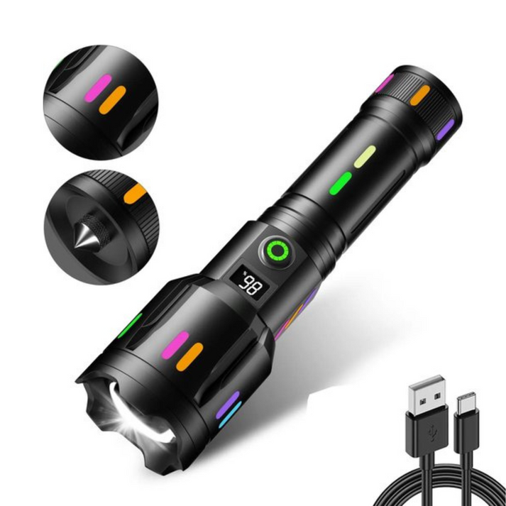 Tactical Rechargeable LED Torch 9000 Lumens - Halri
