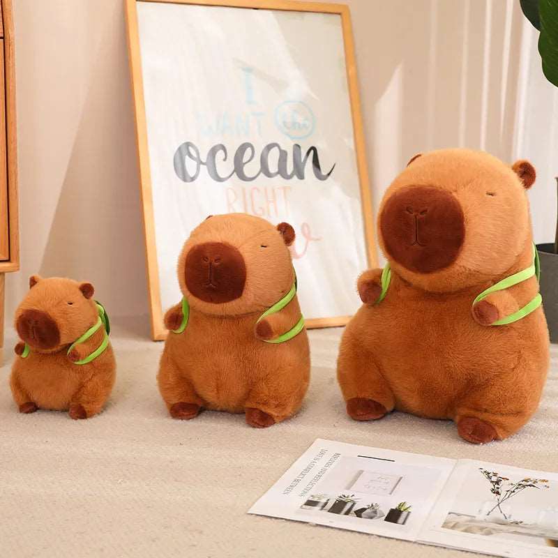 Cute Plush Capybara with Kids Turtle Backpack - Halri