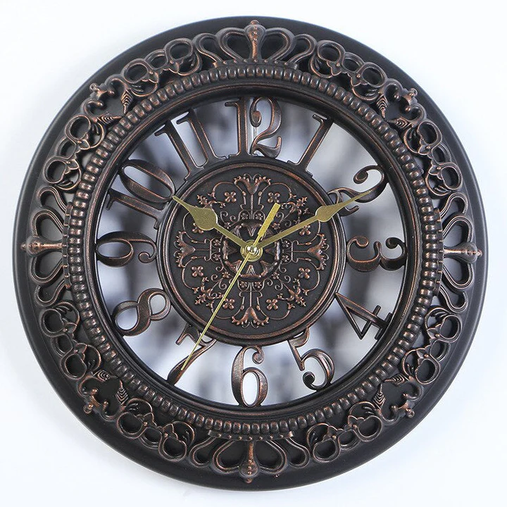Horloge murale classique vintage en bois