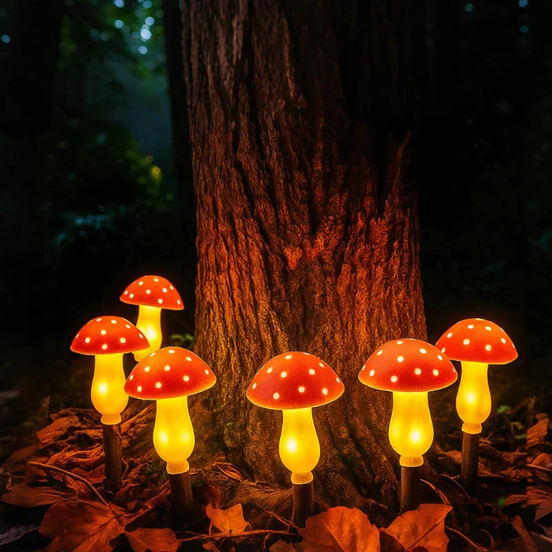 Solar Powered Mushroom Garden Lamp - Halri