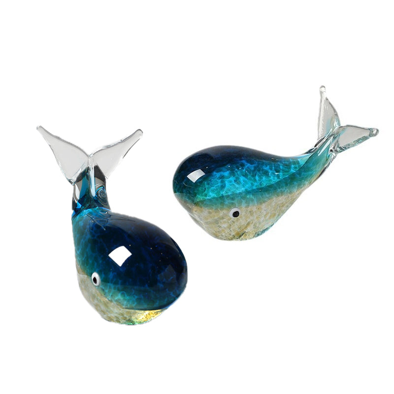 Magnifique figurine en verre représentant une baleine lumineuse
