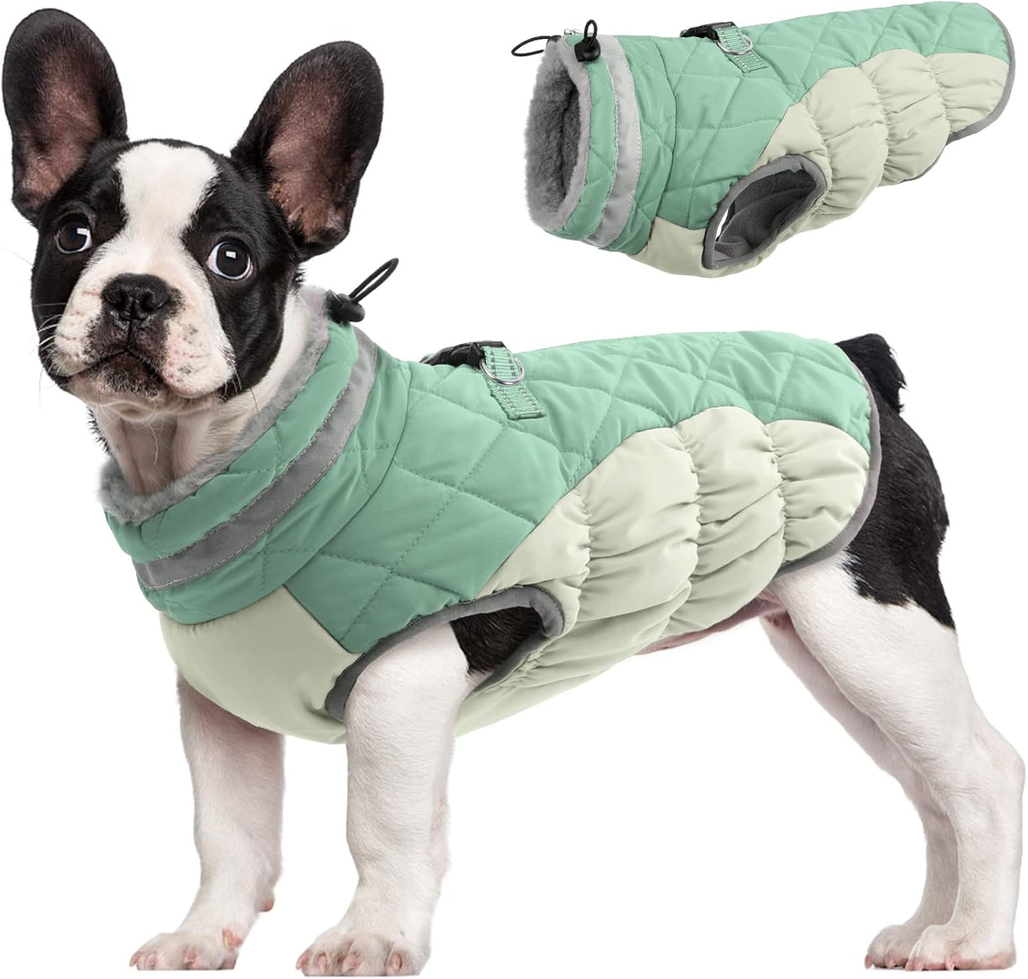 Manteau chaud et imperméable pour chien avec bande réfléchissante