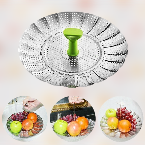 Compact Stainless Steel Collapsible Steamer Basket - Halri