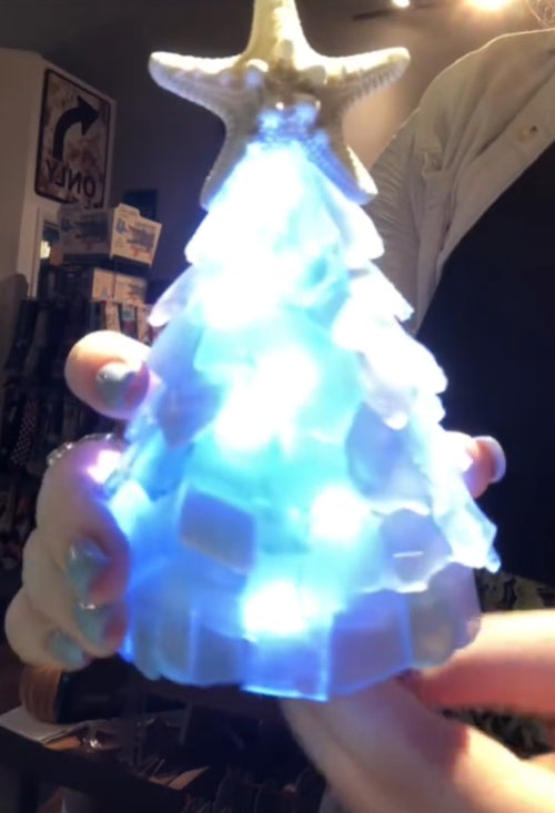 Ornement de Noël en verre de mer fait main