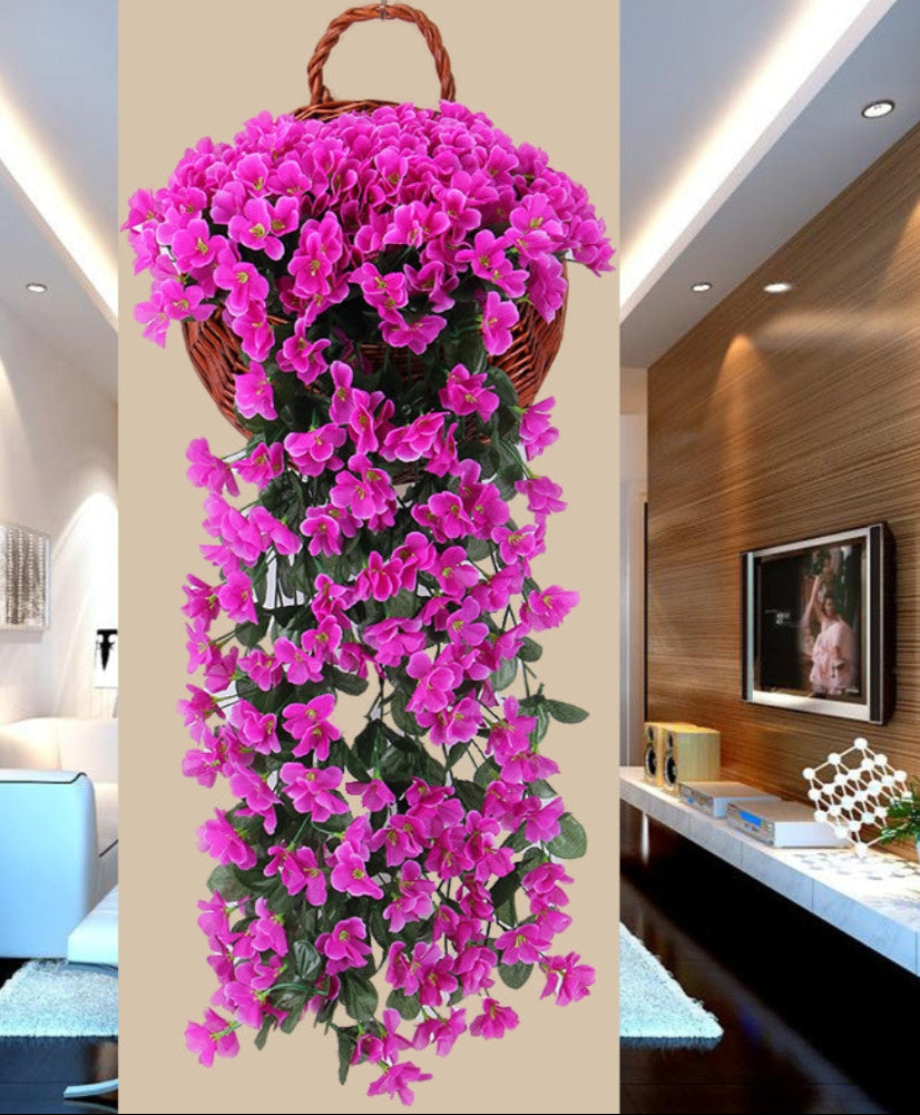 Magnifique décoration murale en fausses fleurs
