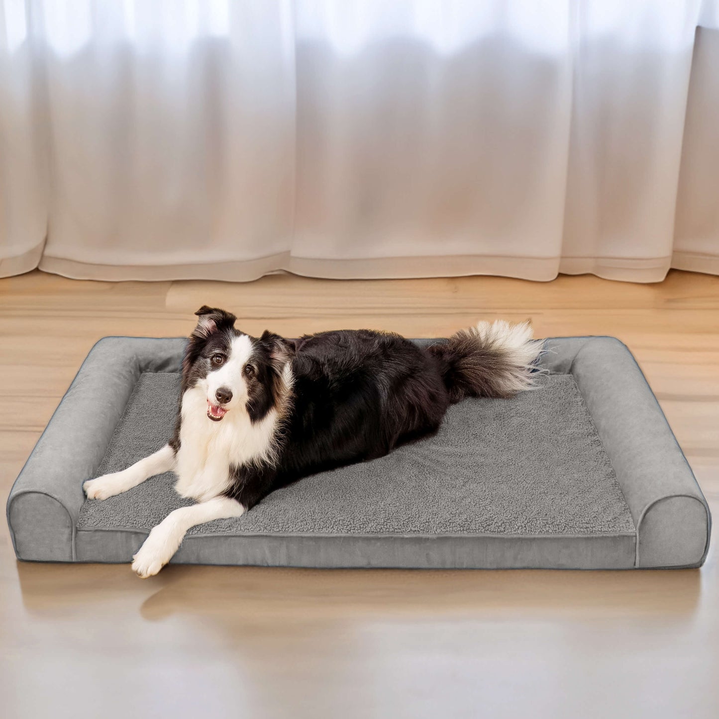Plush Orthopedic Faux Suede Pet Bed