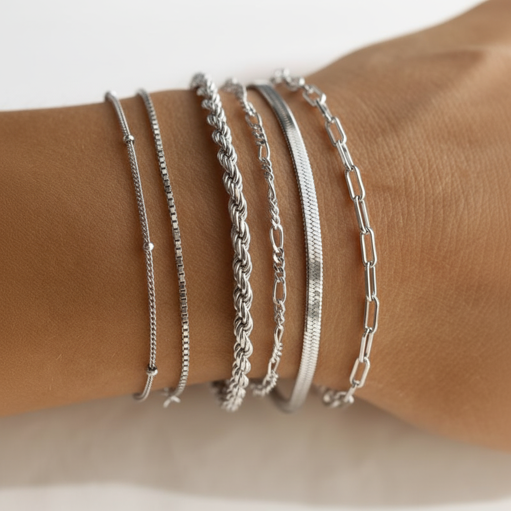 Ensemble de 6 bracelets simples et intemporels