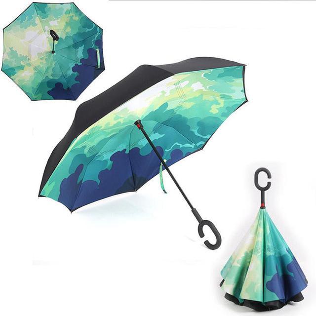 Parapluie compact automatique imperméable à retournement automatique