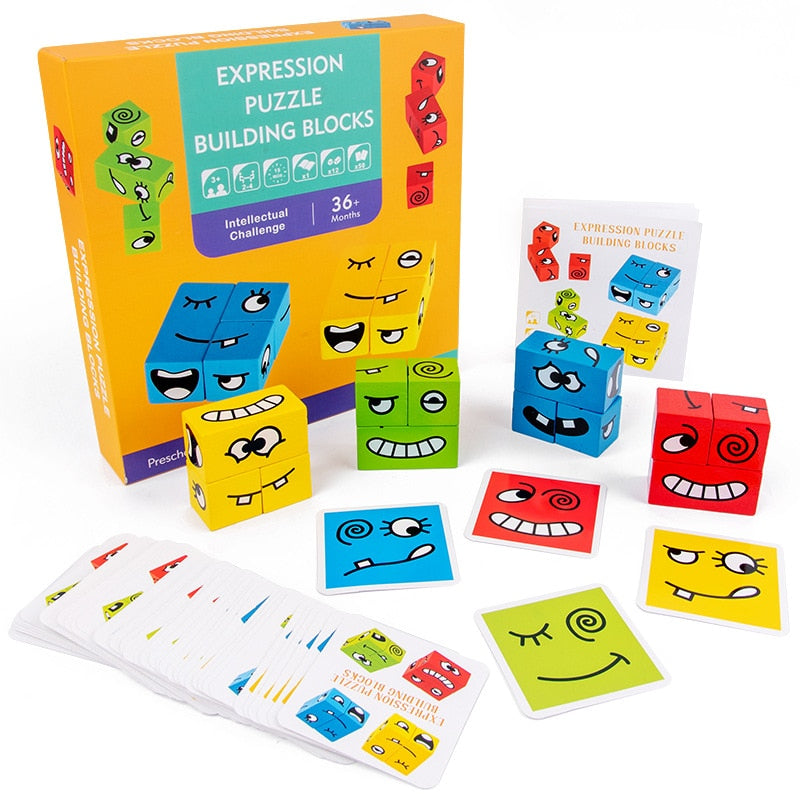 Natural Wooden Building Blocks Puzzle Set - Halri
