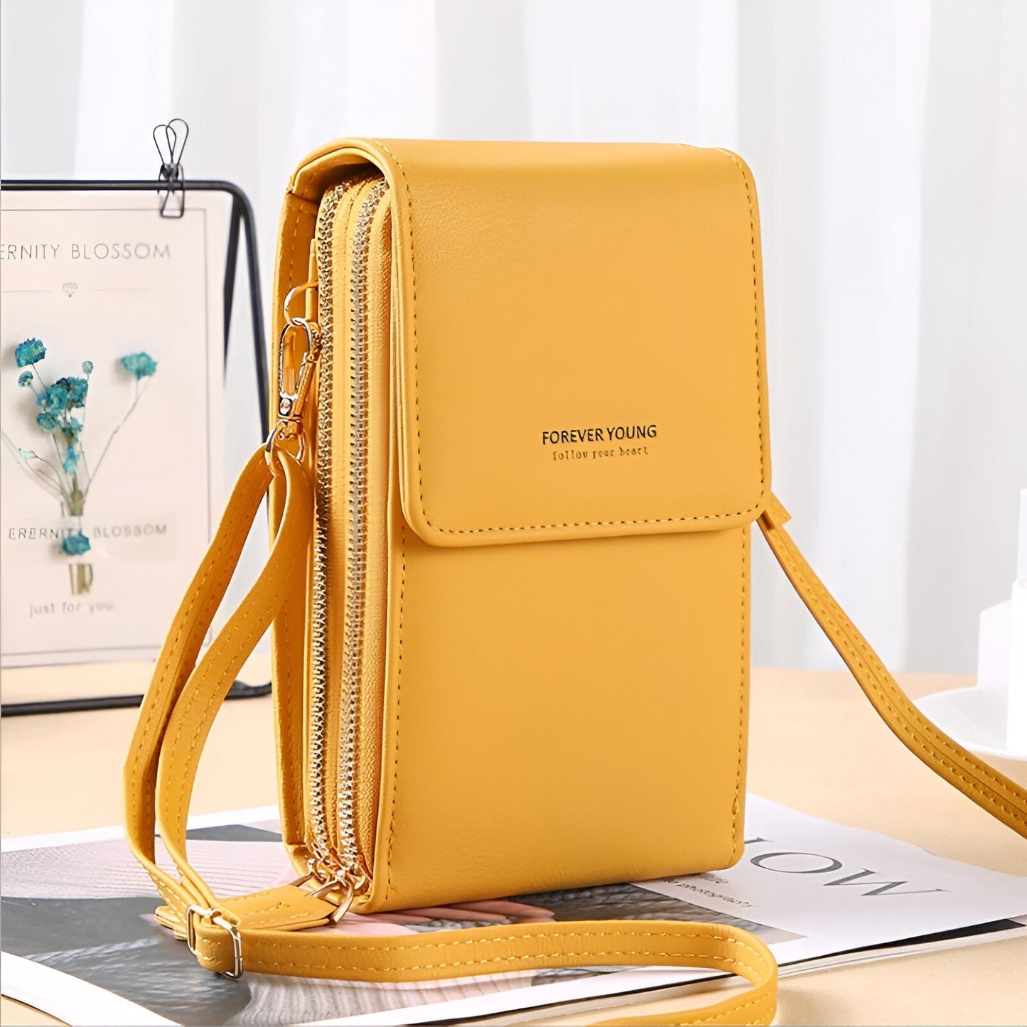 Sac bandoulière tendance pour téléphone et portefeuille