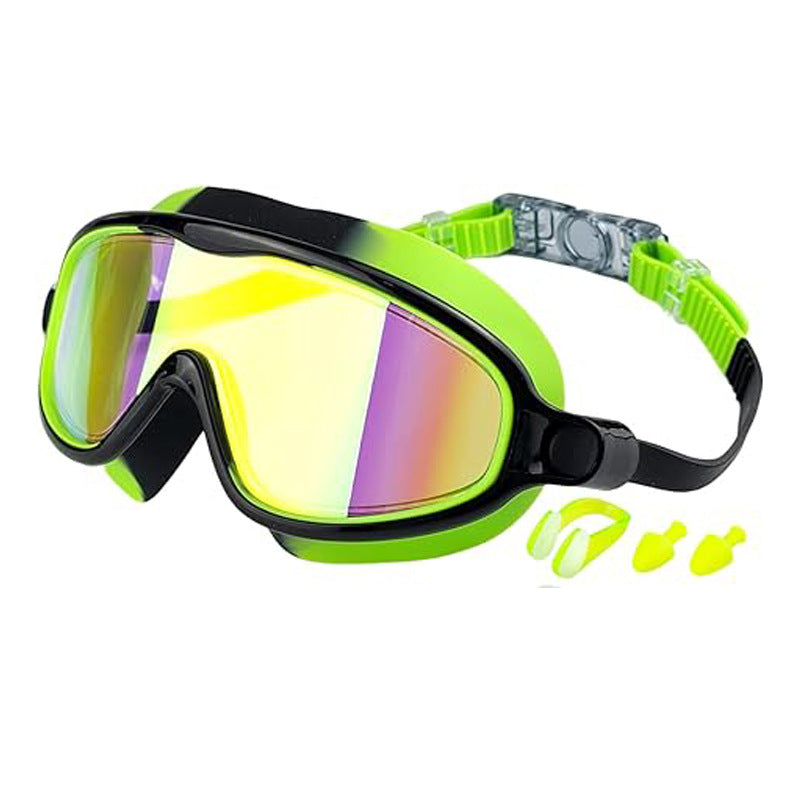 Lunettes de natation transparentes pour enfants, grande monture, étanches et anti-buée
