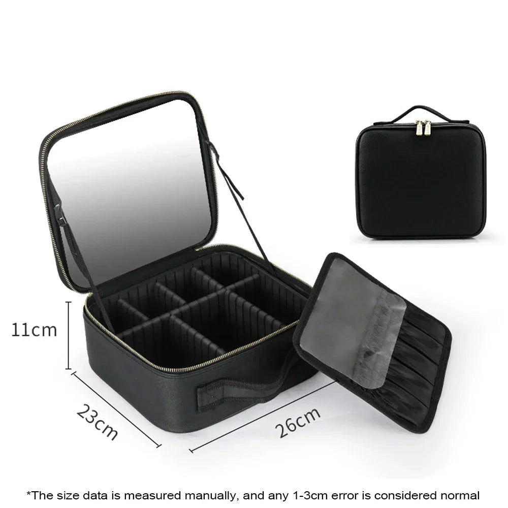 Trousse de maquillage LED portable avec pochette de voyage