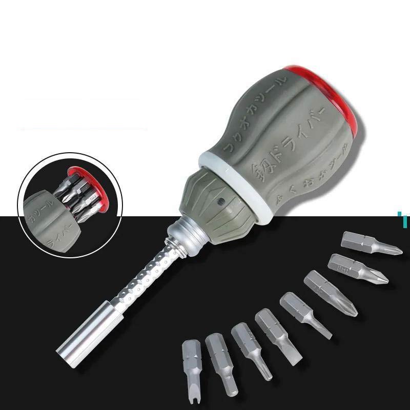 Compact Adjustable Magnetic Multi Bit Screwdriver Kit - Halri