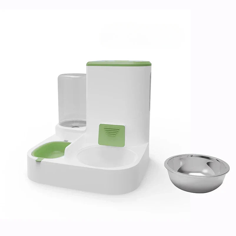 Ensemble distributeur automatique de nourriture et d'eau pour animaux de compagnie