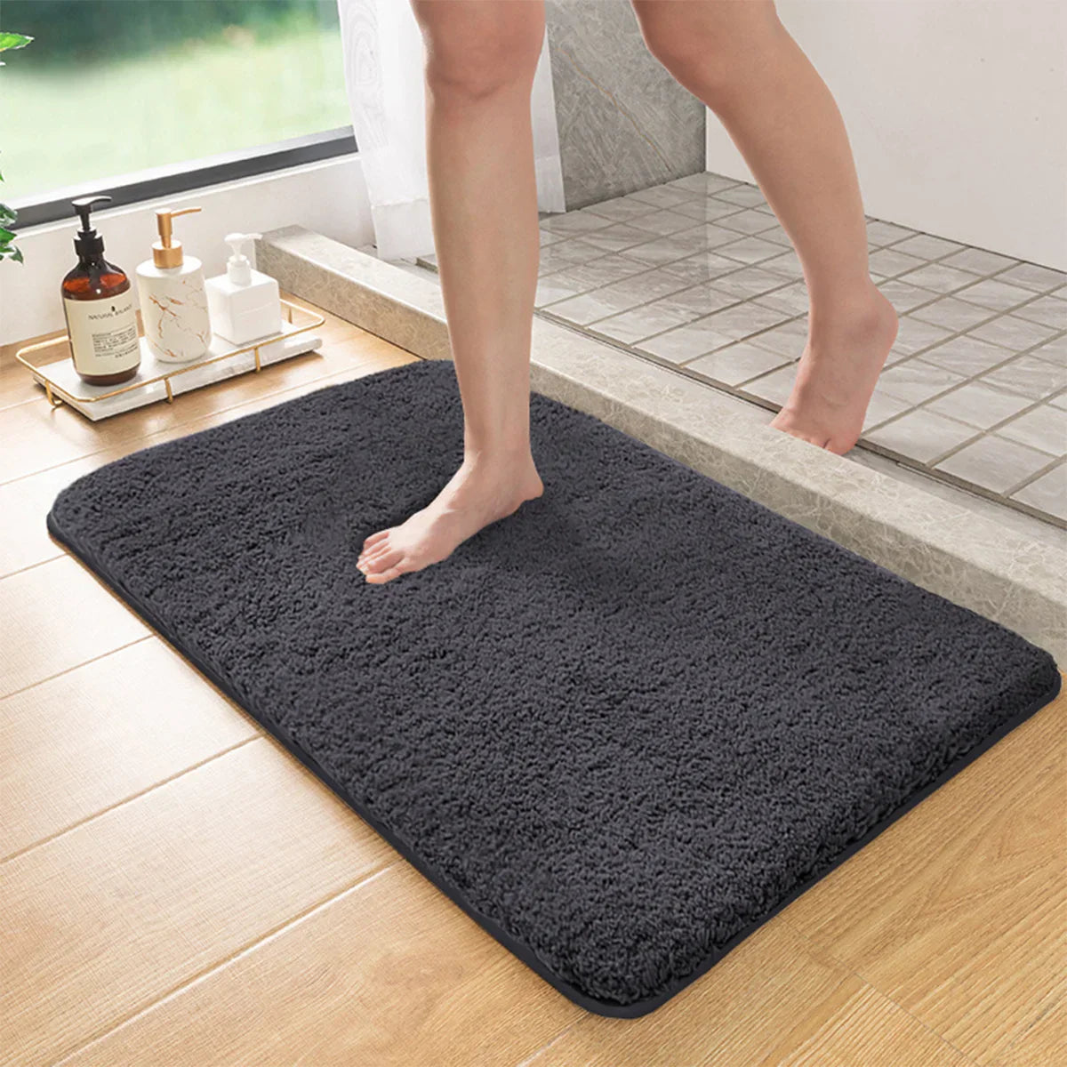 Tapis de bain moelleux | Doux, absorbant et antidérapant
