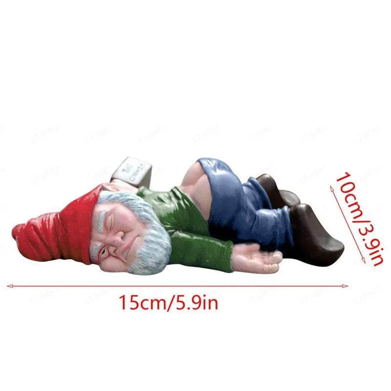Statue de gnome ivre amusante - Décoration extérieure