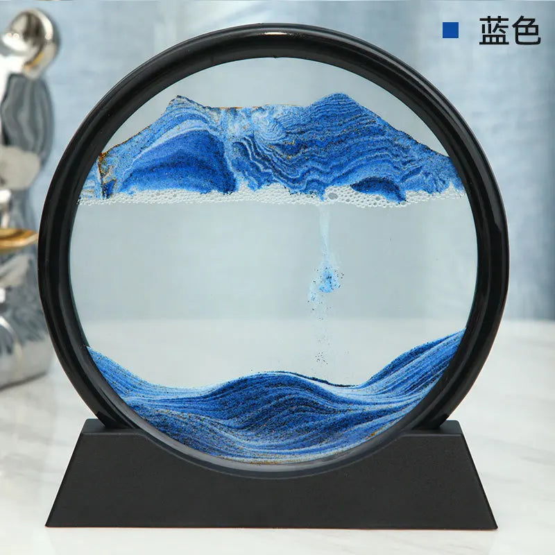 Décoration apaisante en verre et sphère d'art 3D en sable