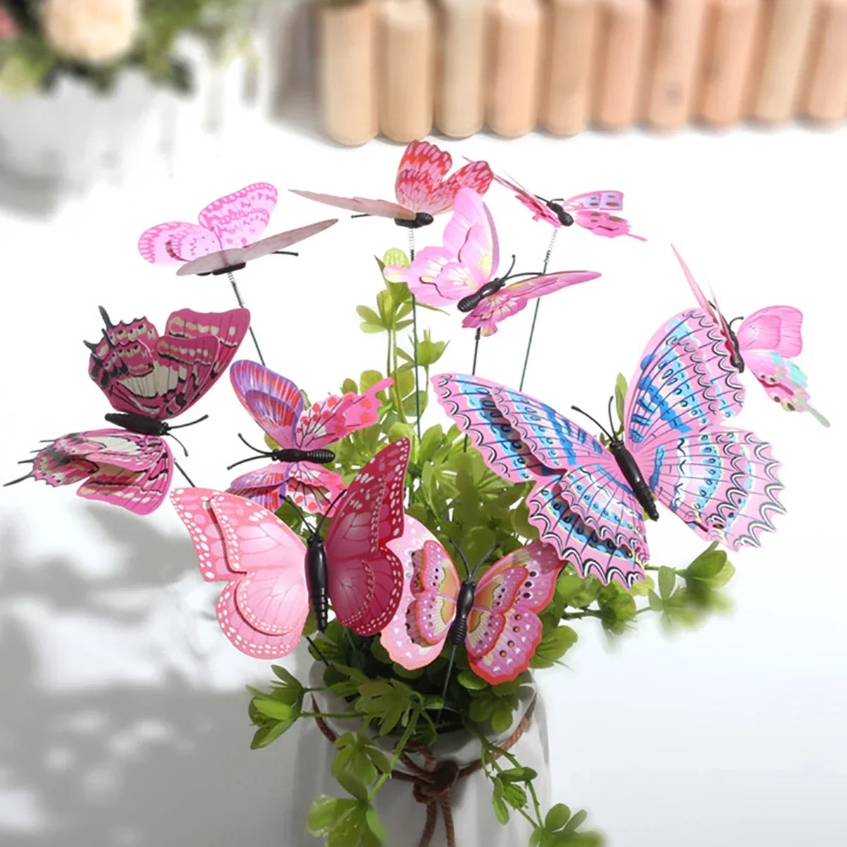 Ensemble de 10 papillons décoratifs éclatants pour jardin extérieur
