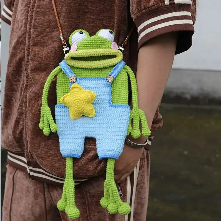 Sac fourre-tout amusant en forme de grenouille à grande bouche