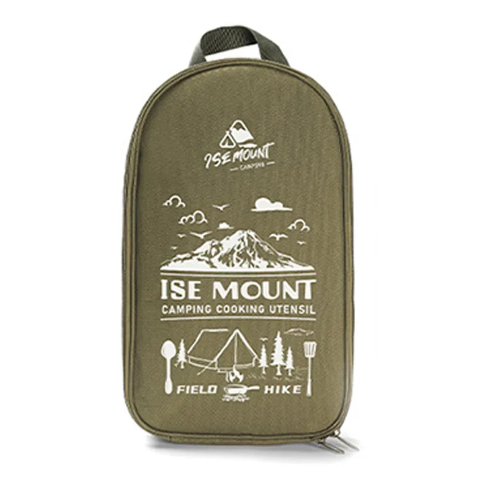 Ensemble de cuisine portable de camping en plein air, 9 pièces, en acier inoxydable