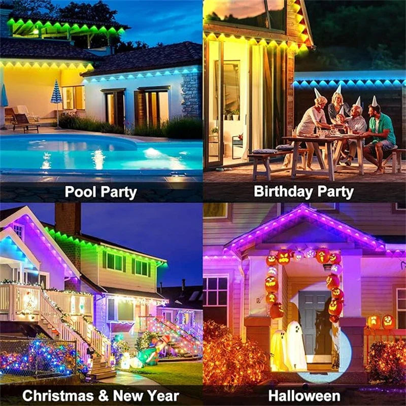 Colorful Waterproof Outdoor String Lights with Remote