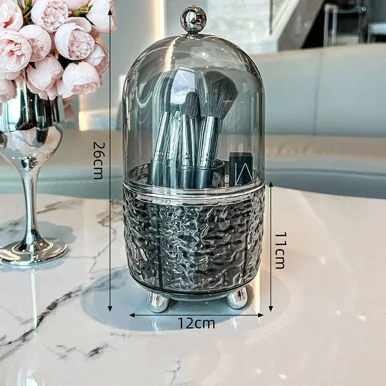 Boîte de rangement de maquillage rotative avec couvercle