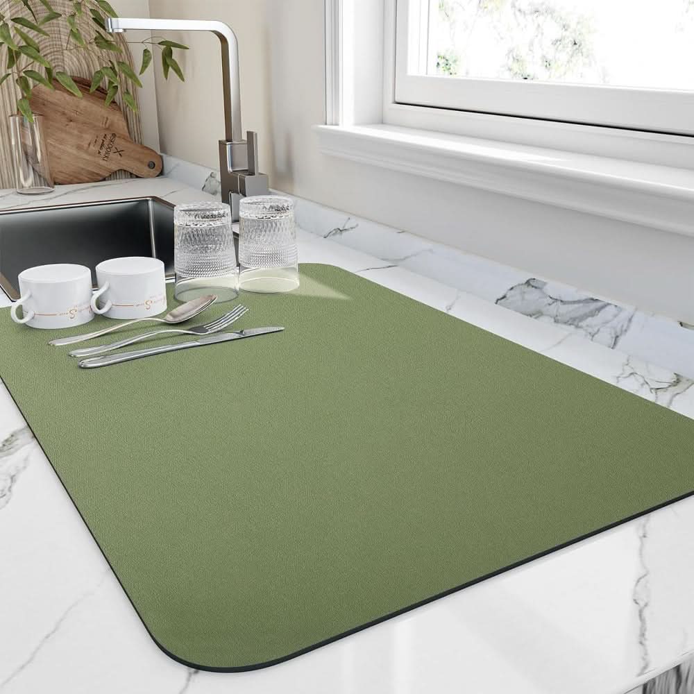 Tapis absorbant pour égoutter les comptoirs de cuisine