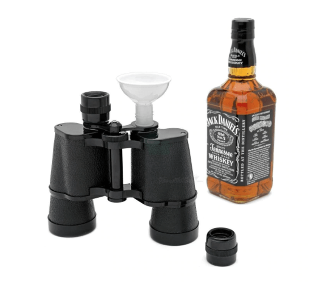 Stainless Steel Hidden Flask Binoculars - Halri