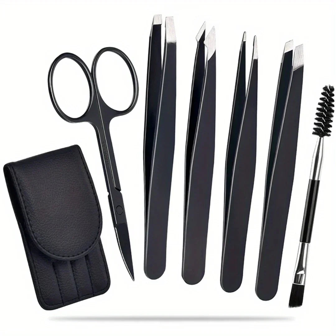 Kit de pince à épiler professionnelle pour sourcils avec étui de voyage