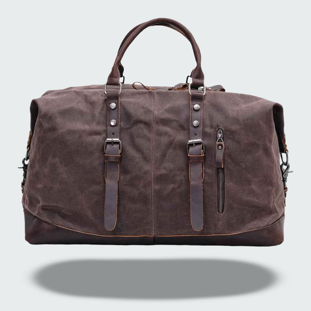 Sac de voyage grand format en toile et cuir de qualité supérieure, 35 L