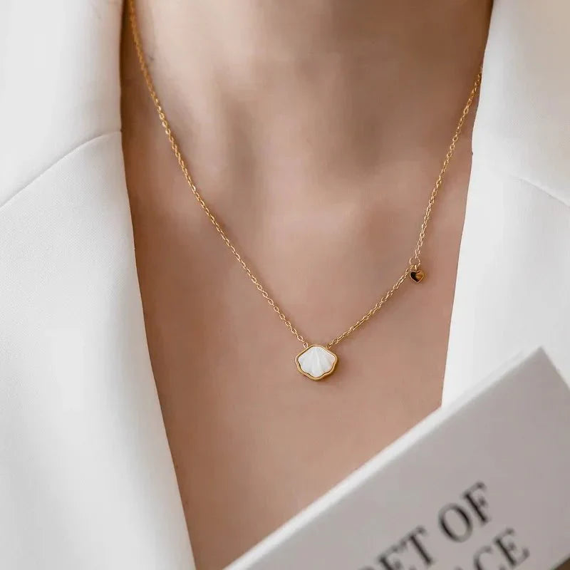 Delicate Beach Shell Pendant Necklace - Halri