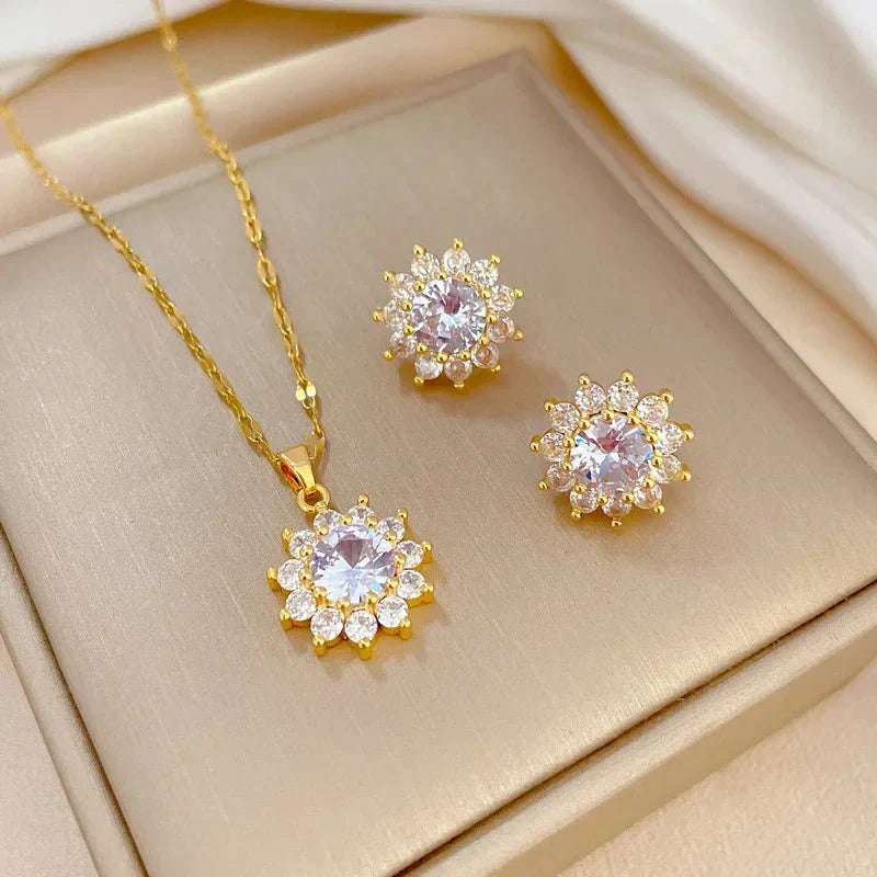 Magnifique ensemble de bijoux à motif tournesol