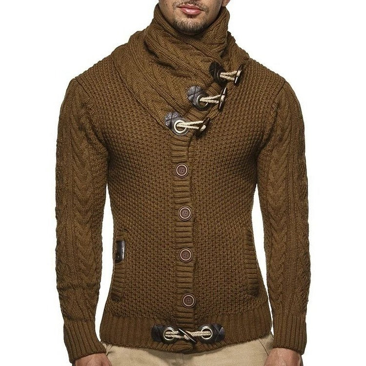 Cozy Cable Sweater With Button Front