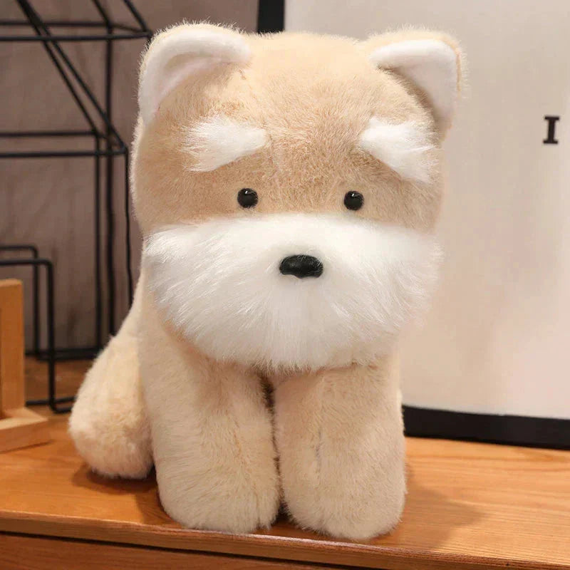 Peluche Schnauzer beige douce et câline