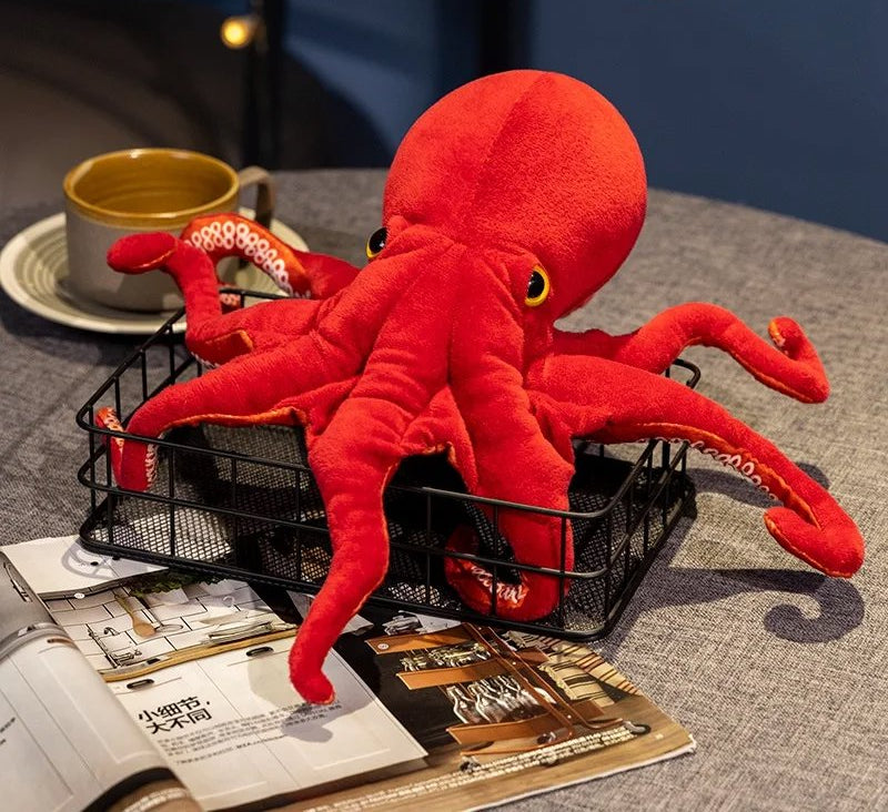 Peluche pieuvre réaliste et colorée
