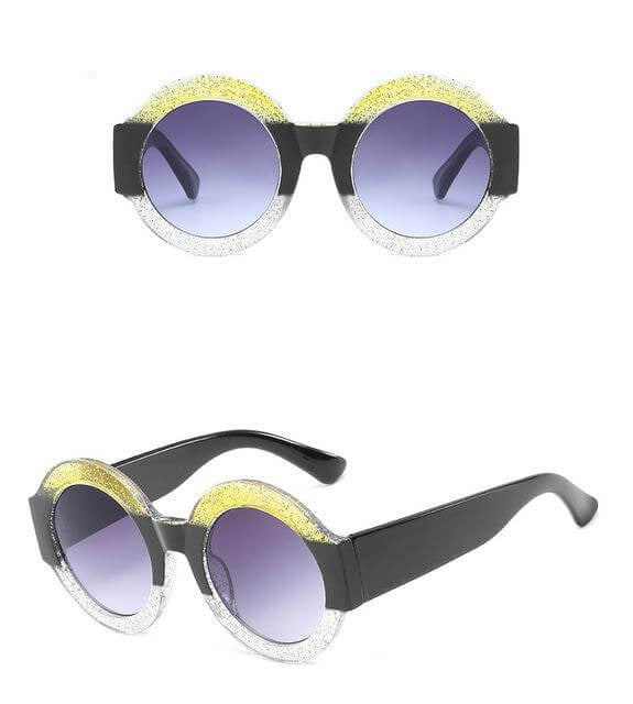 Lunettes de soleil rondes et colorées à la mode