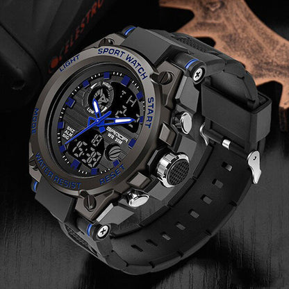 Montre militaire robuste pour homme - Montre analogique-numérique étanche