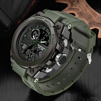 Montre militaire robuste pour homme - Montre analogique-numérique étanche