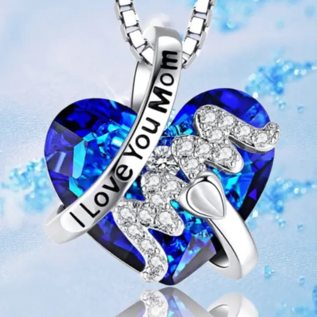 Lovely Heart Shaped Crystal Pendant Necklace Gift