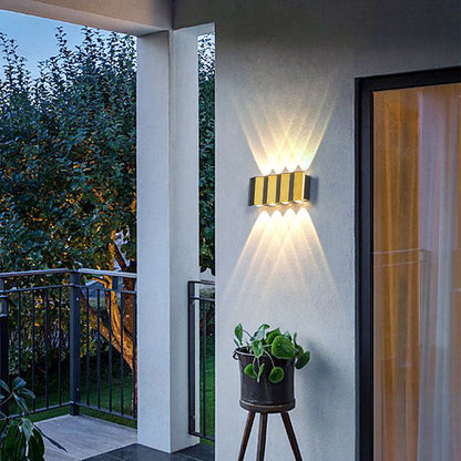 Applique murale LED extérieure dorée haut de gamme 