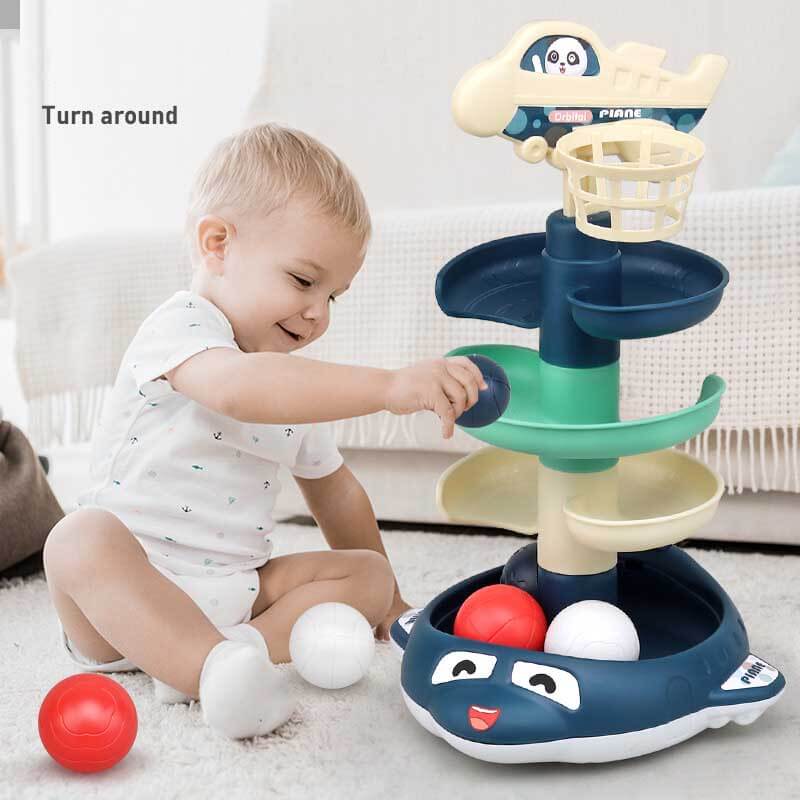 Colorful Spinning Stacking Toy with Rolling Balls - Halri