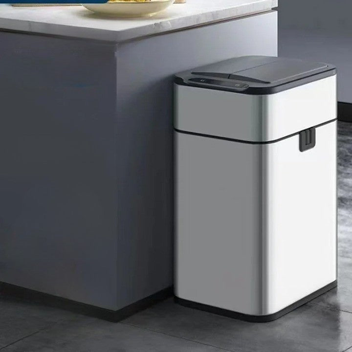 Poubelle automatique sans contact en acier inoxydable