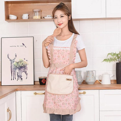 Waterproof Floral Apron for Kitchen Cooking Oil Protection