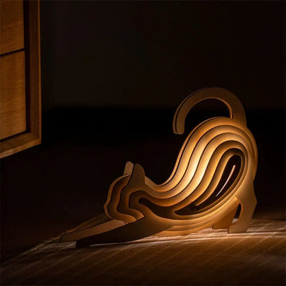 Lampe rustique artisanale en bois en forme d'animal