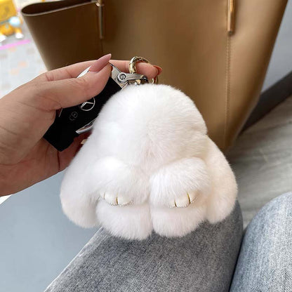 Adorable Plush Bunny Pom Pom Keychain Set - Halri