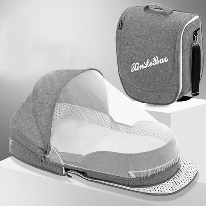 Lit de voyage portable pour bébé avec filet et sac de transport