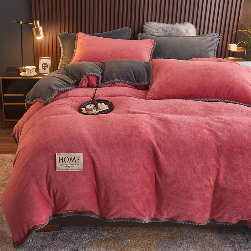 Parure de lit en velours polaire doux