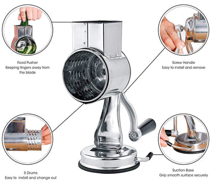 Easy Use 3-in-1 Food Slicer Grater Shredder