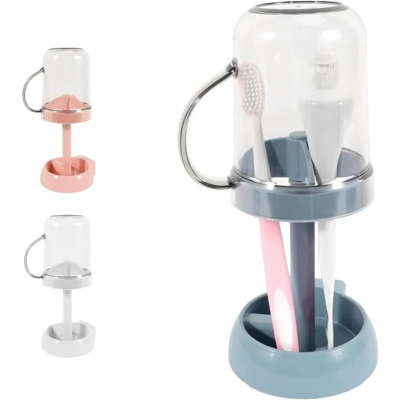 Bathroom Toothbrush Holder with Lid & Rinse Cup - Halri